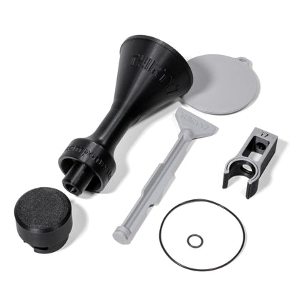 A break down of a KTM 2 stroke funnel on a white background