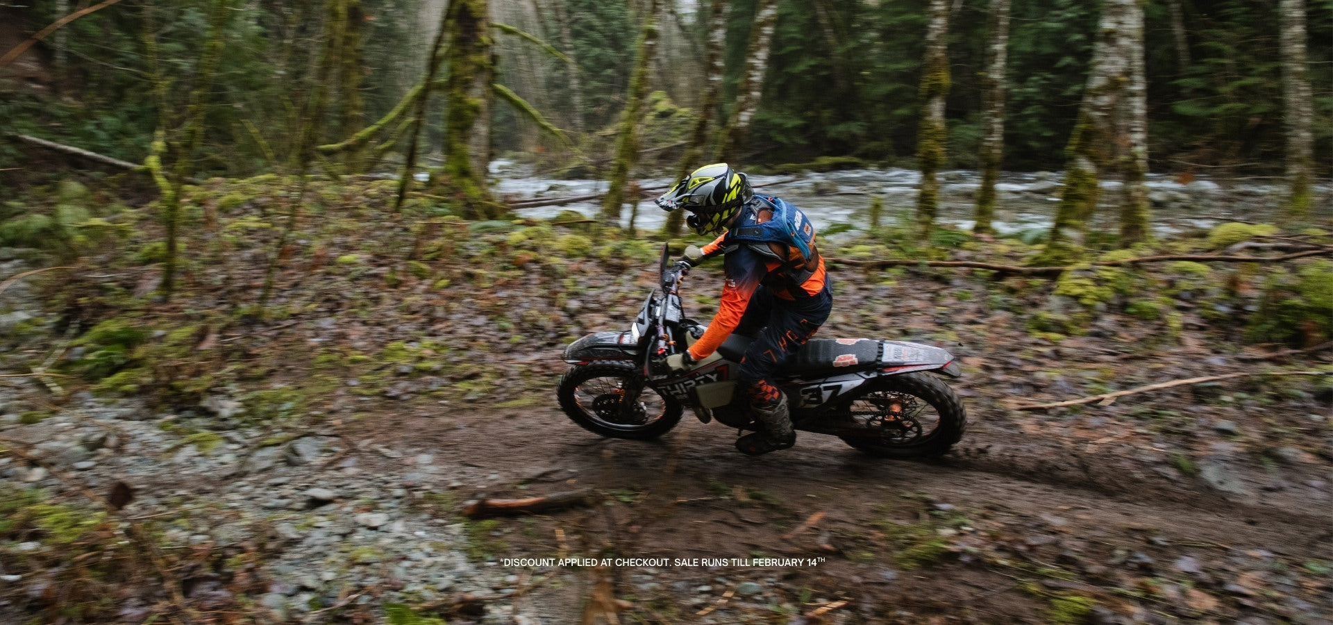 T7 components rider riding ktm through single strack hard enduro trails