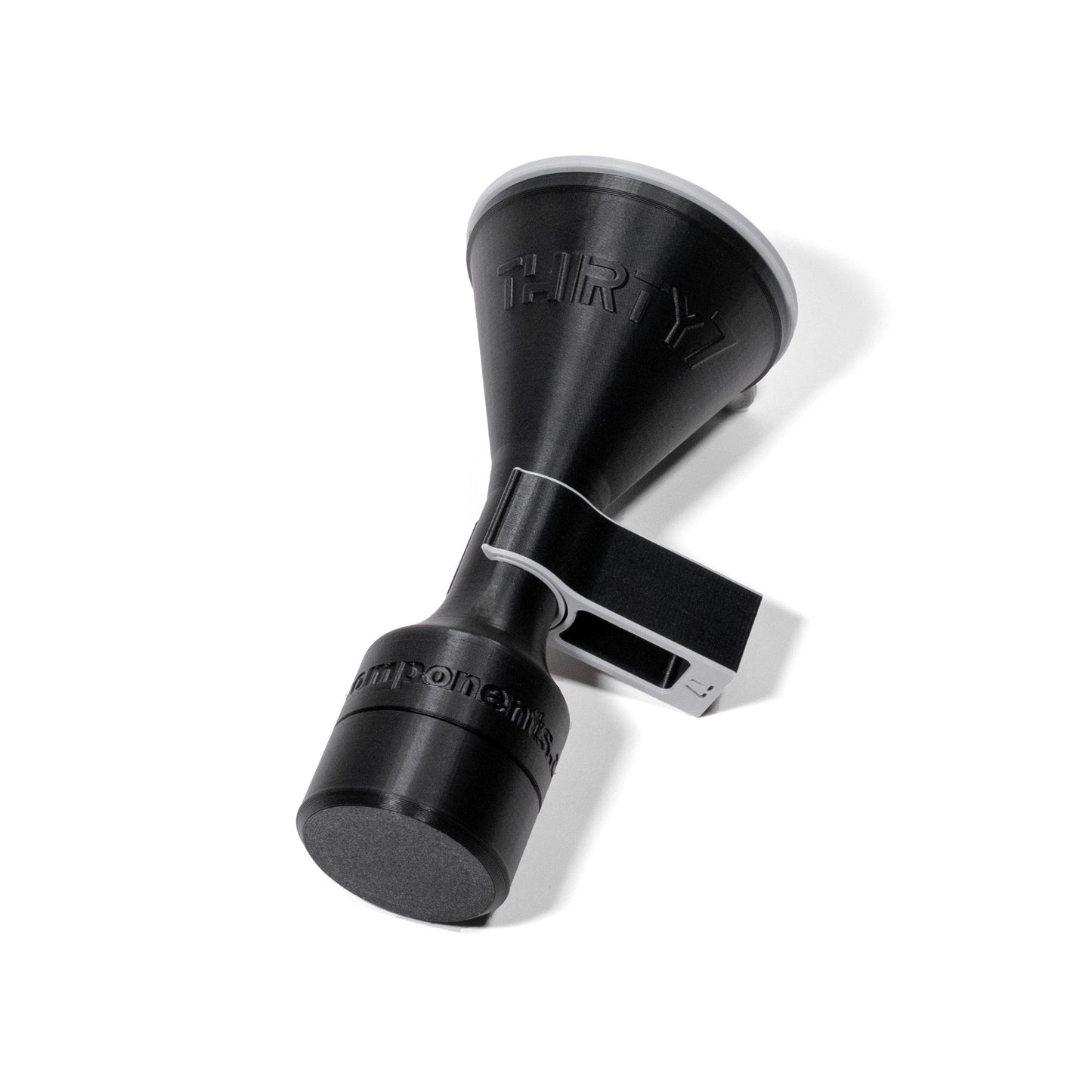 KTM 2 stroke funnel with holder on white background